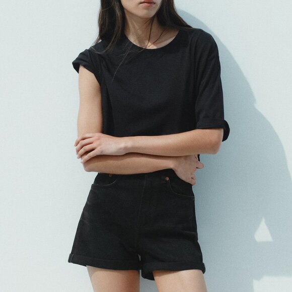Zara High Waist Mom Shorts - Picture 1 of 6